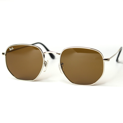 Сонцезахисні окуляри Ray Ban Hexagonal 3548 Brown Gold