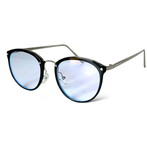 Комп'ютерні окуляри Blue block cat eye оправа чорні + срібло